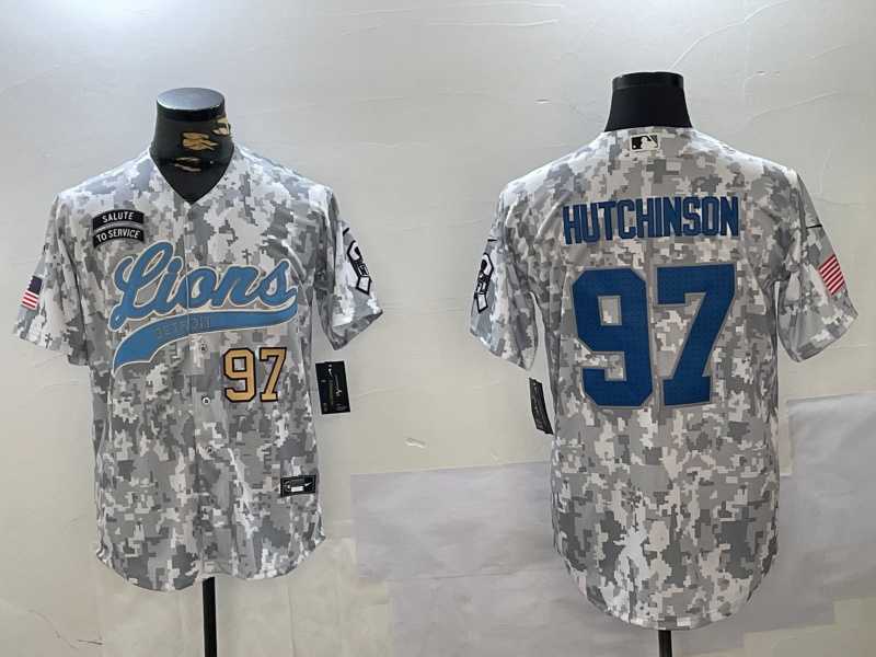 Men%27s Detroit Lions #97 Aidan Hutchinson 2024 Arctic Camo Salute To Service Stitched Baseball Jerseys